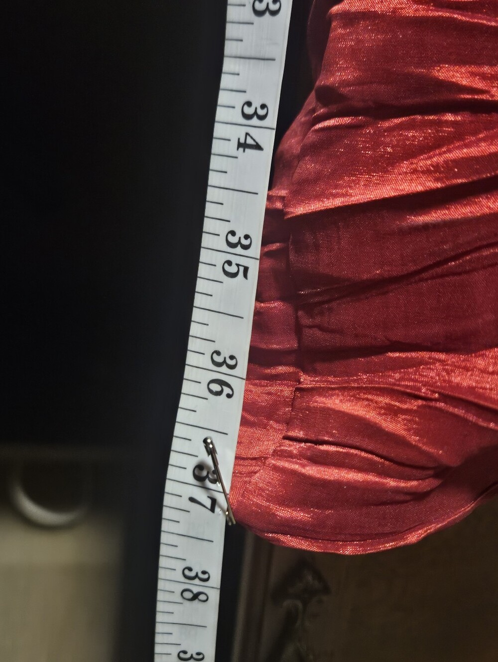 Alex Evenings Red Ruched Mini Dress with Jeweled Shoulders - Picture 13 of 16